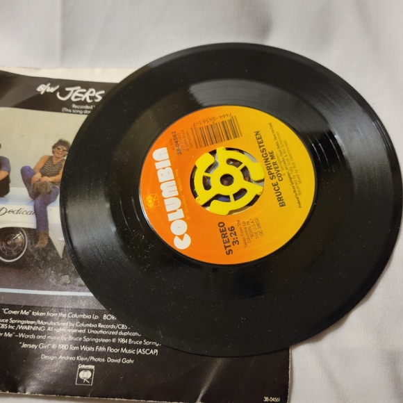 Bruce Springsteen 45 Vinyl 7” Cover Me/Jersey Girl 1984 - Picture 6 of 7